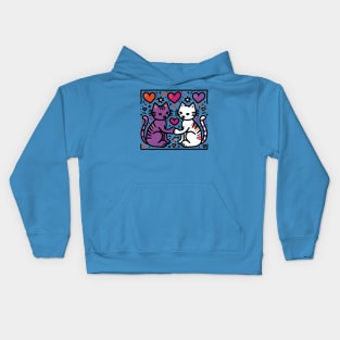 Show Your Love - Keith Haring inspired Cat Design Kids Hoodie